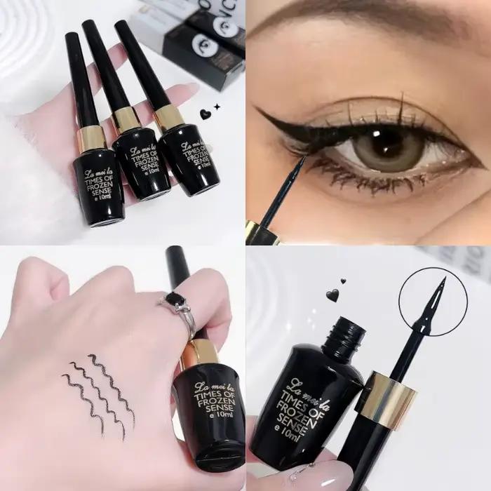 Eyeliner Gel noir longue durée, stylo Eyeliner liquide Ultra-fin à pointe dure et imperméable, outil de maquillage cosmétique Durable à séchage rapide