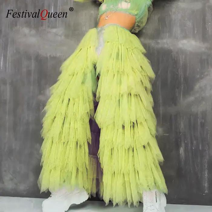 FestivalQueen-Jupe longue en dentelle et tulle pour femme