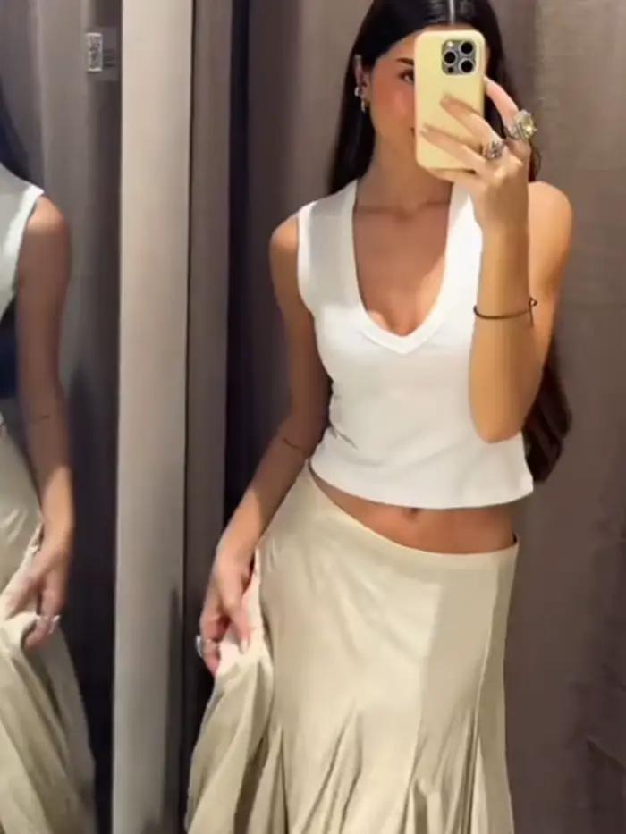 Jupe mi-longue polyvalente pour femme HH