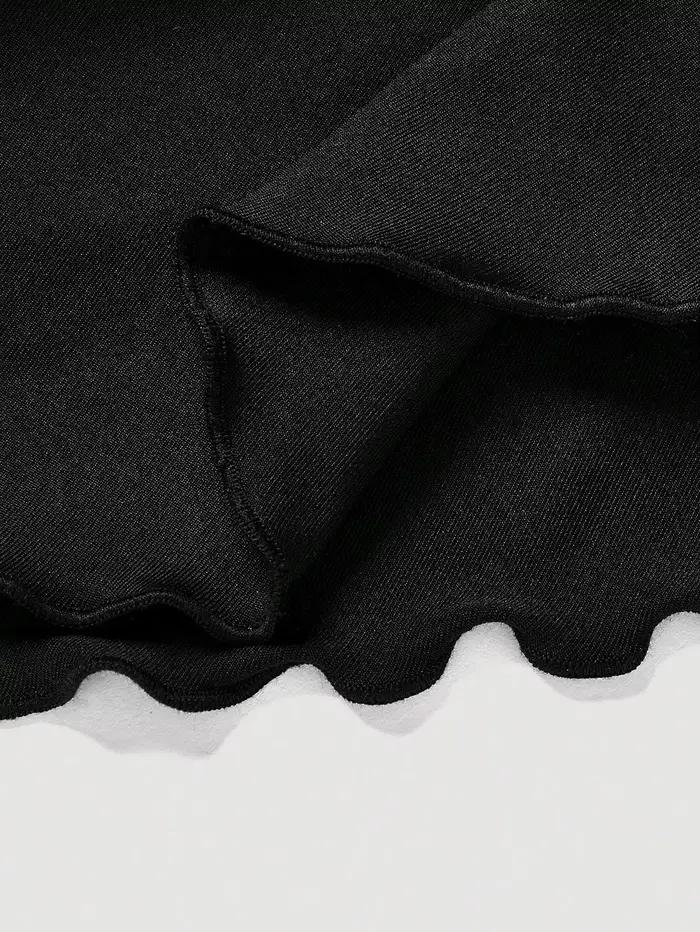 Mini-jupe à volants superposés pour femmes grandes tailles avec cordon de serrage latéral