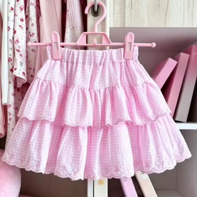 Mini-jupe courte à carreaux, style japonais, décontractée, polyestère, volants, haute qualité, pour femmes juniors, occasions estivales et cadeaux