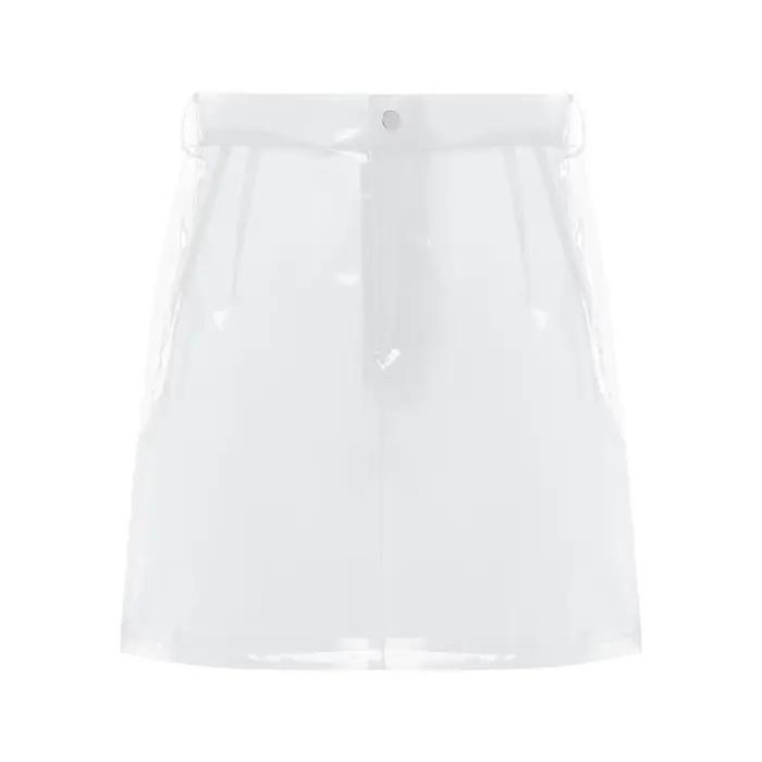 Jupe crayon transparente en PVC pour femme