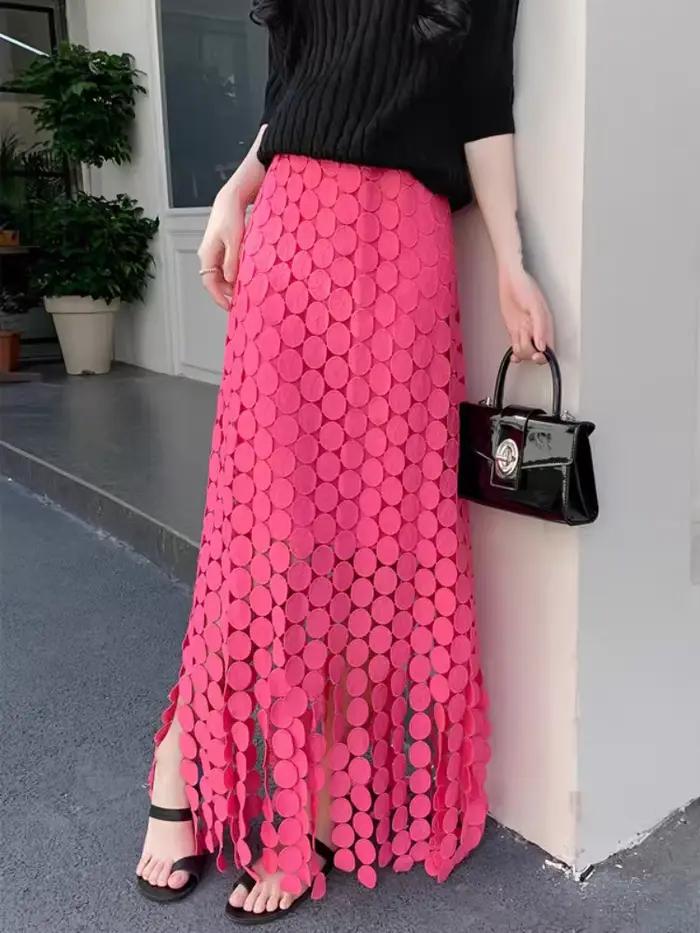 Jupe trapèze taille haute pour femmes et filles