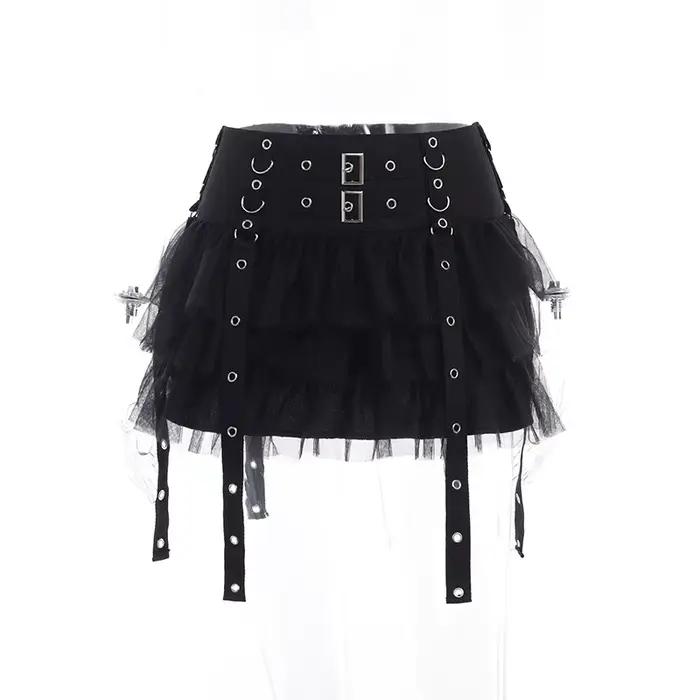Jupe gothique taille haute pour femmes noires