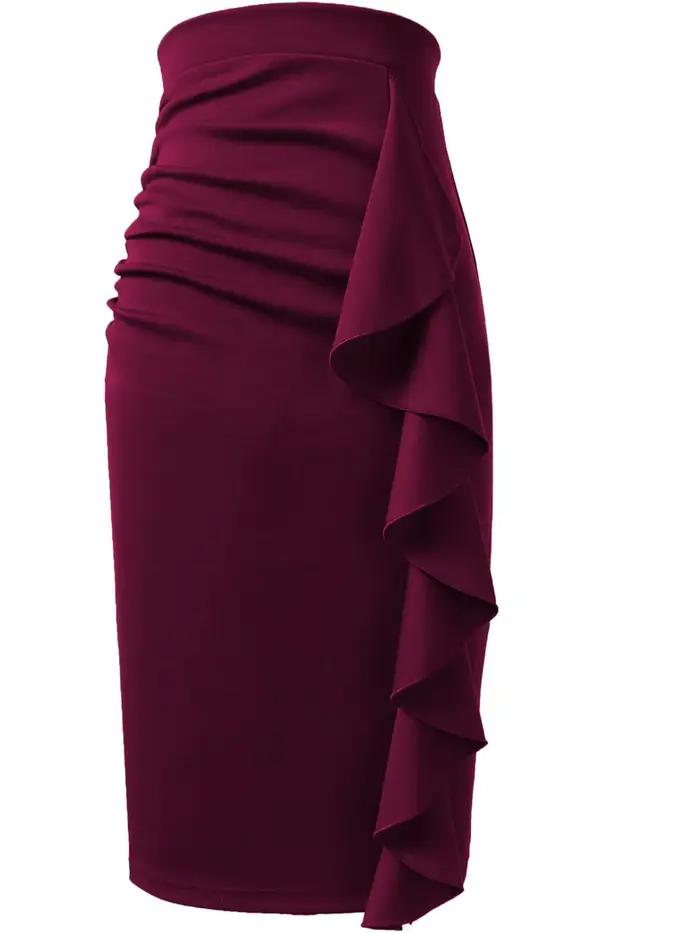 Jupe décontractée taille haute pour femme