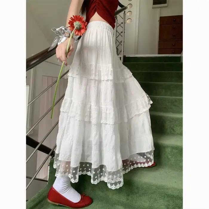 Jupe longue blanche pour femme