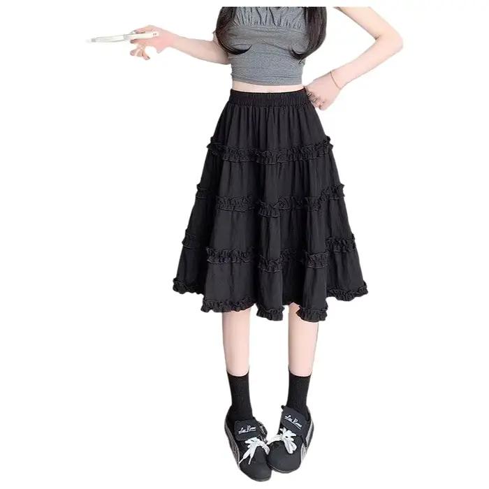 Jupe plissée blanche taille haute élégante pour femmes printemps été effet amincissant coton mélange occasions spéciales