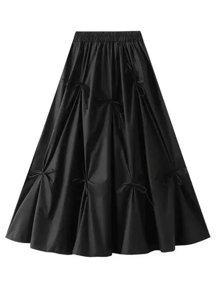 Jupe UCXQ élégante et féerique gothique polyvalente pour femmes avec arc et coupe unique pour toutes les saisons