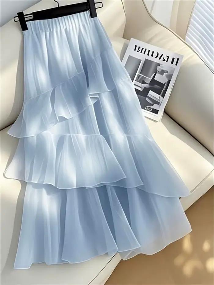 2025 printemps été femme nouveau Design belle jupe gâteau taille haute