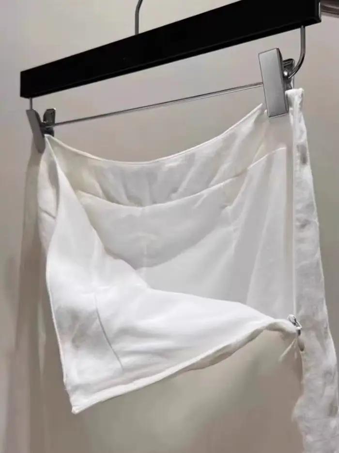 Jupe longue élégante en coton blanc uni pour femme