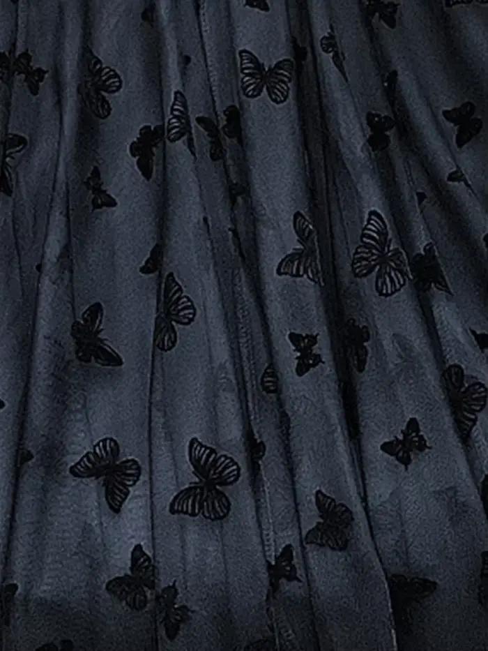 Jupe longue en tulle floqué papillon pour femme