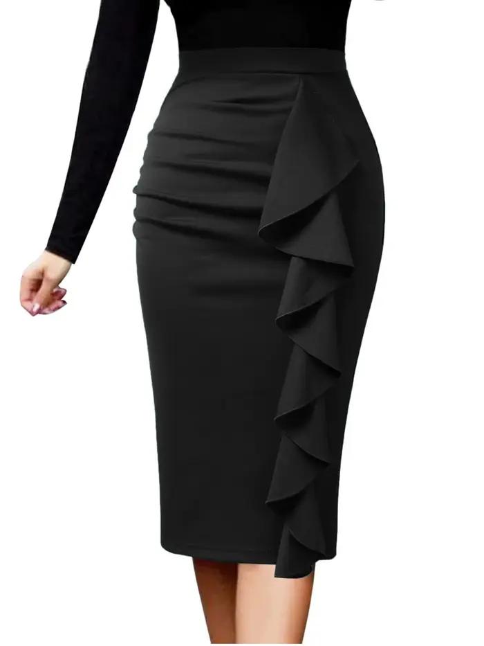 Jupe décontractée taille haute pour femme