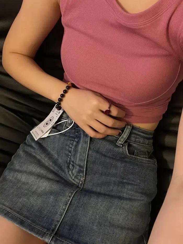 Jupe en jean trapèze bleue pour femmes