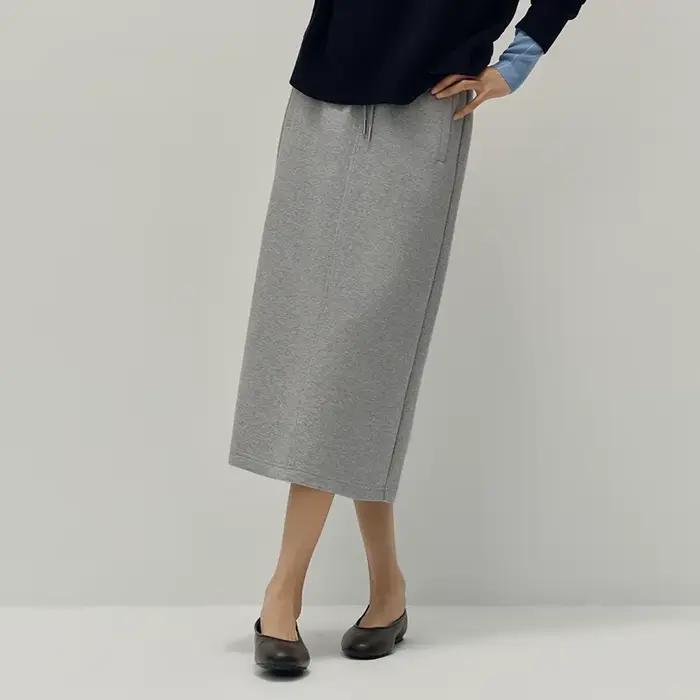 Jupe longue droite en maille pour femme Semir