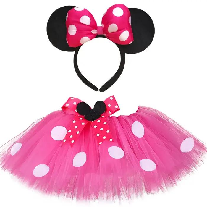 Jupe tutu rouge rose Minnie pour bébés filles