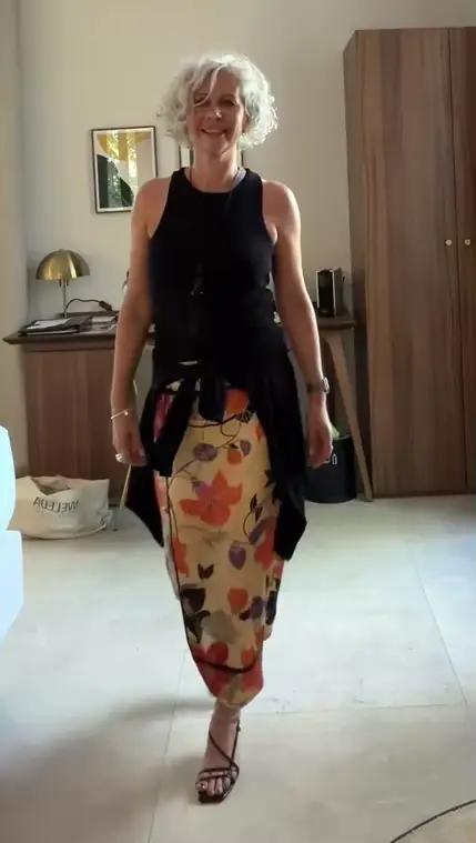 Jupes Rétro Femme à Motif Floral