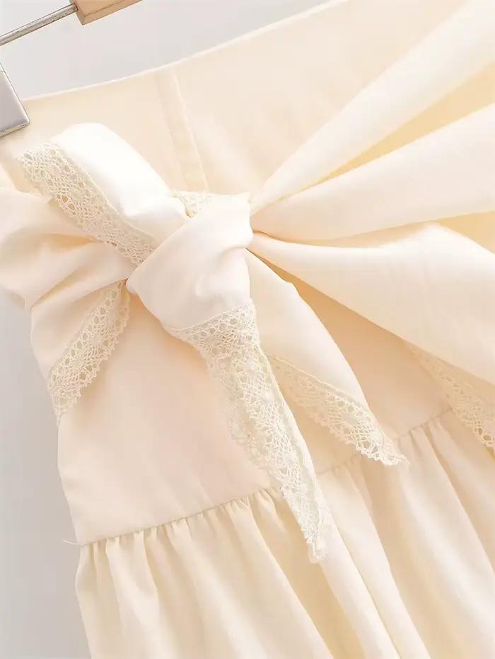 Jupe Femme 2026 Nouvelle Collection Printemps-Été Beige Écharpe Moelleuse