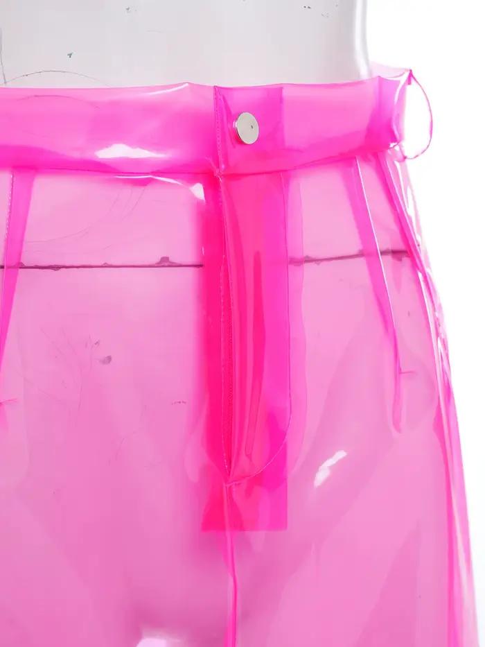 Mini-jupe transparente en PVC pour femme