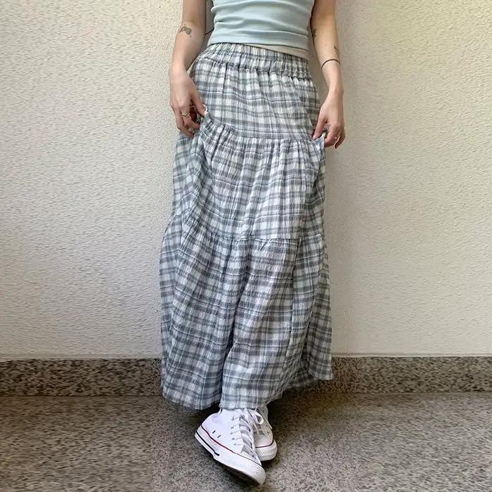 Jupe longue à carreaux pour fille