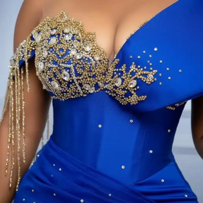 Robe De mariée africaine bleu Royal George