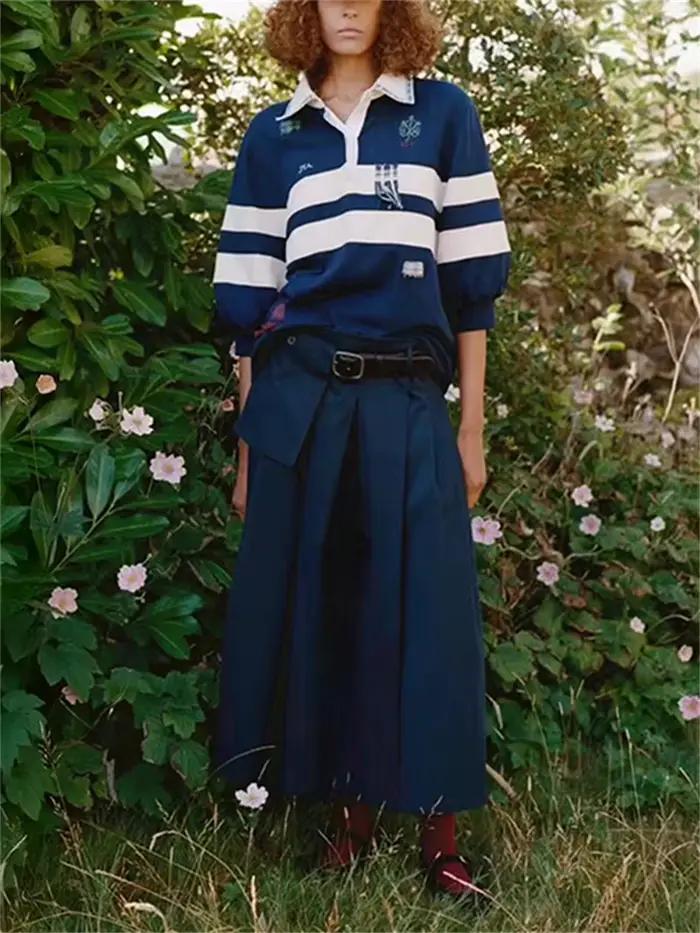 Jupe plissée mi-longue pour femme