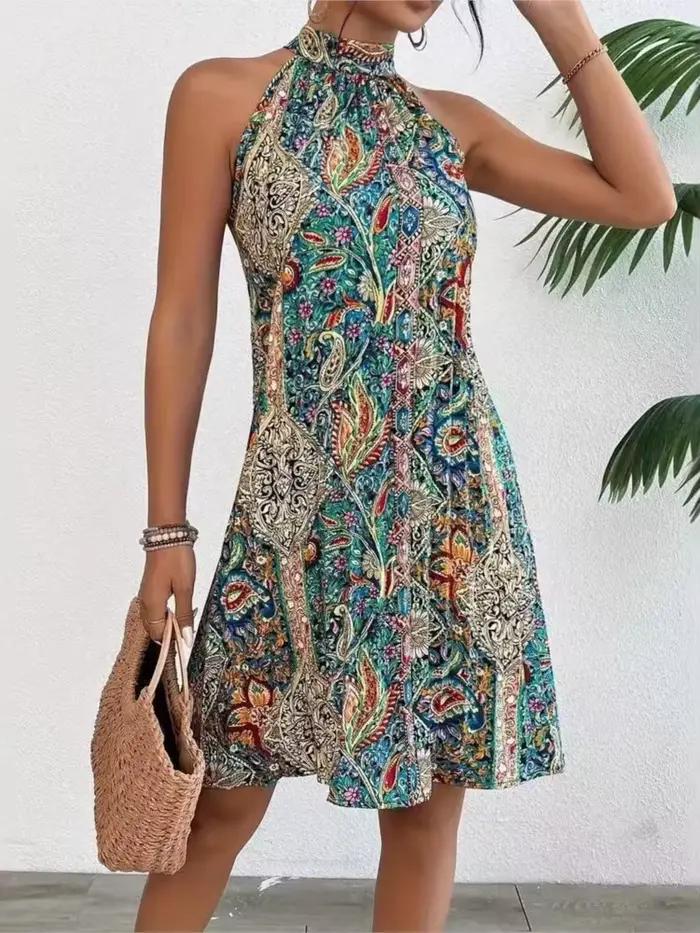 Robe à imprimé bohème pour femmes