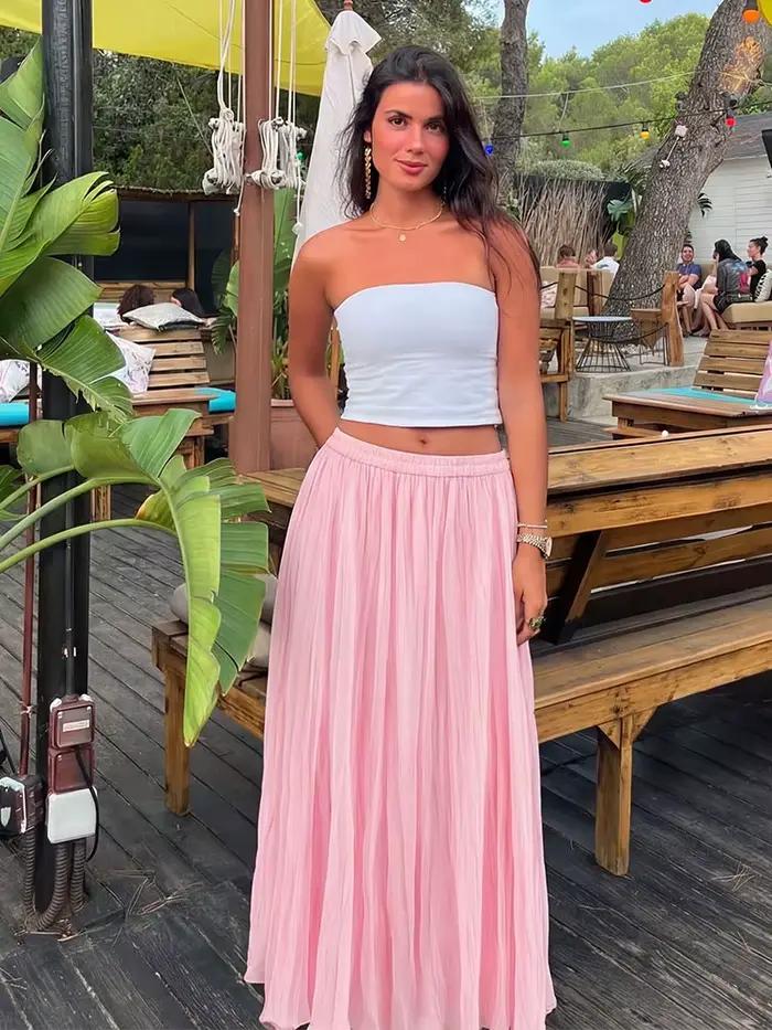 Jupe plissée multicolores pour femmes