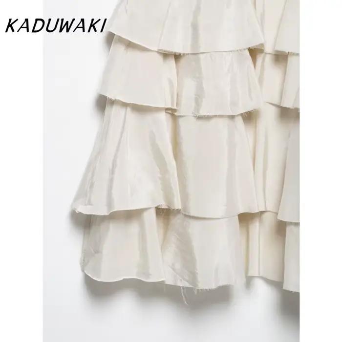 KADUWAKI jupe Midi à volants femmes Vintage