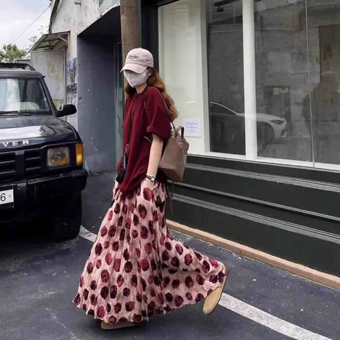 Jupe élégante à pois verts pour femmes
