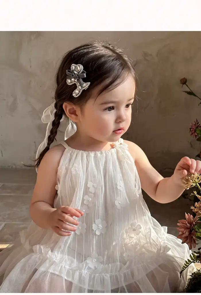 Jupe d'été en maille à bretelles pour filles