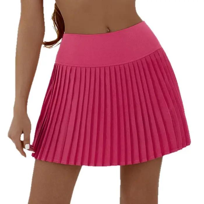 Jupe-short plissée taille haute pour femme