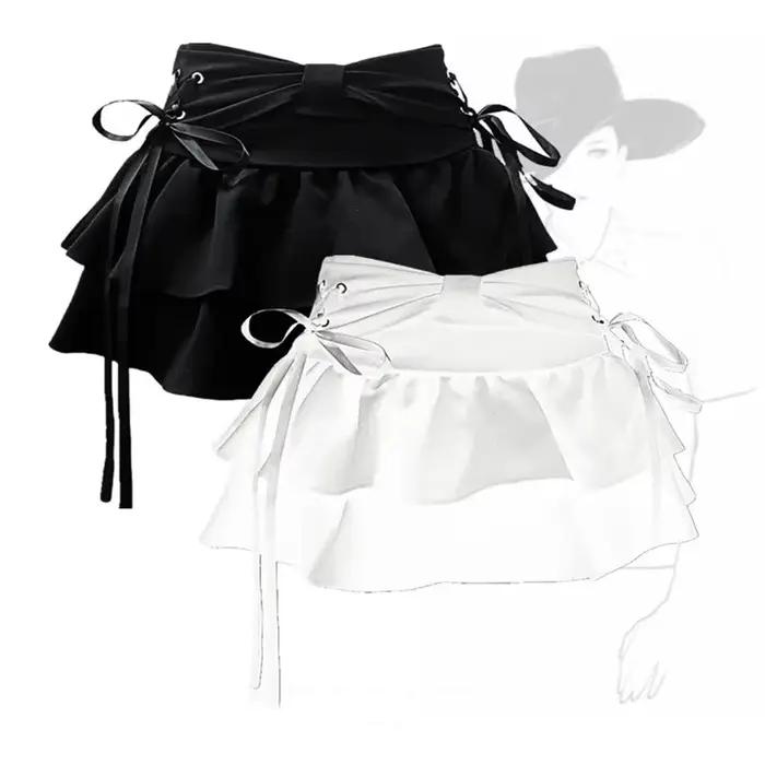 Mini jupe en jean gothique pour femmes