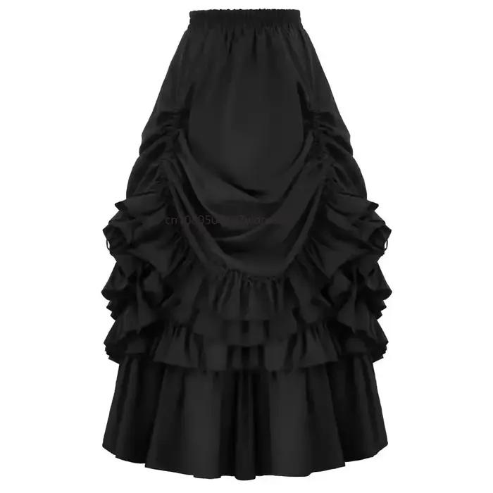 Jupe courte plissée style gothique victorien rétro rock pour femme costumes de cosplay et soirées d'horreur