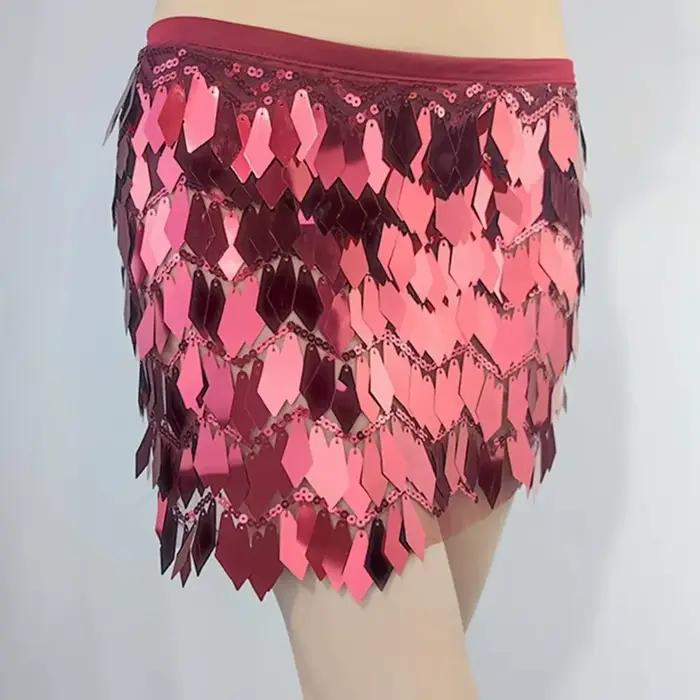 Mini-jupe holographique à sequins
