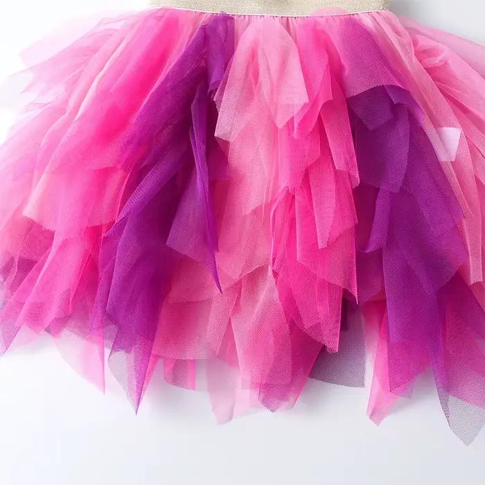 VIKITA filles gâteau jupes enfants maille irrégulière Tulle couches Tutu jupe