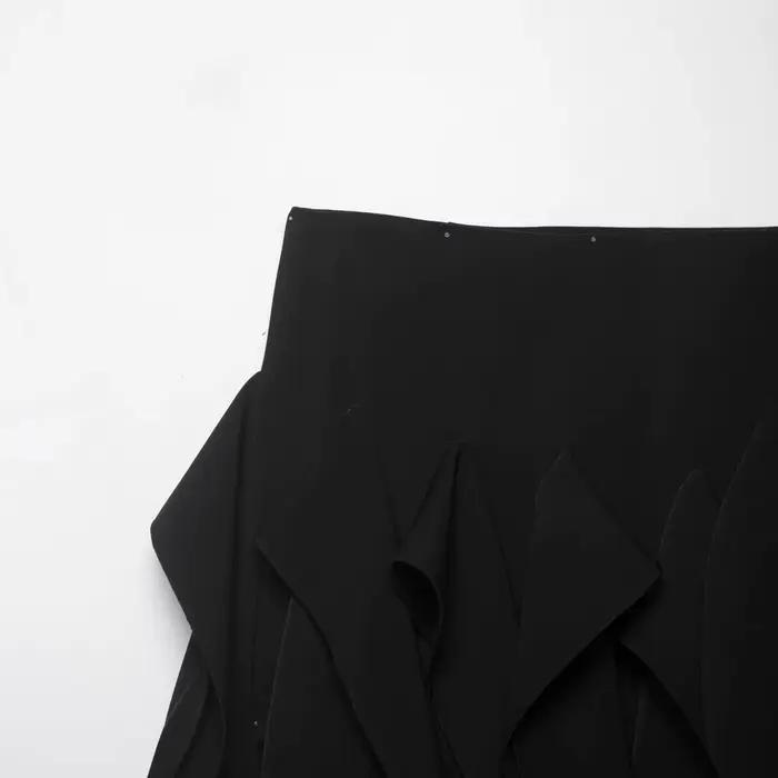 Jupe asymétrique mi-taille unie en polyester pour femmes style décontracté confortable pour toutes les saisons occasions quotidiennes et spéciales