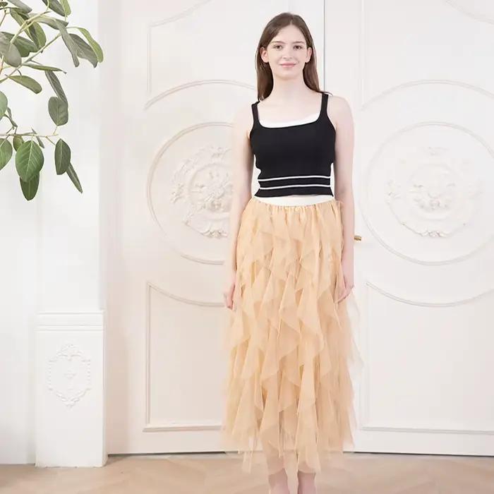 Jupe Tutu Grande Taille en Tulle à Volants Super Tendance pour Femme