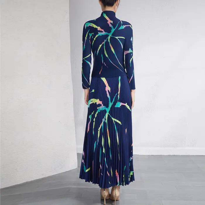 Fournisseurs de vêtements plissés Miyake haut plissé ensembles de mode jupe femmes nouvelle
