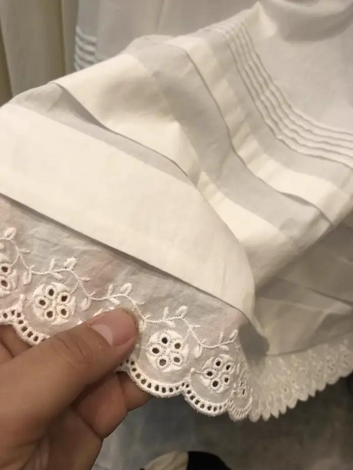 Jupe blanche bohème inspiration haute couture pour femmes mode printemps été coton fin mi-mollet silhouette élégante