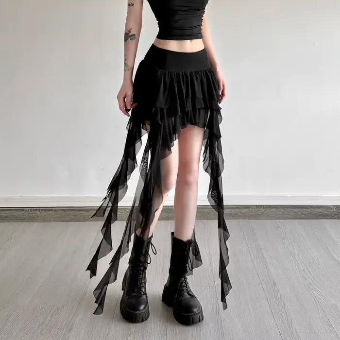 Jupe-short asymétrique bohème taille haute pour femme