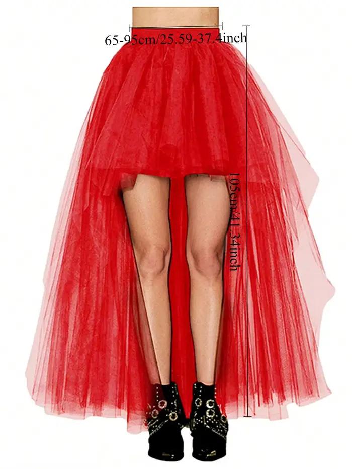 Jupe asymétrique en Tulle colorée et élégante pour femmes