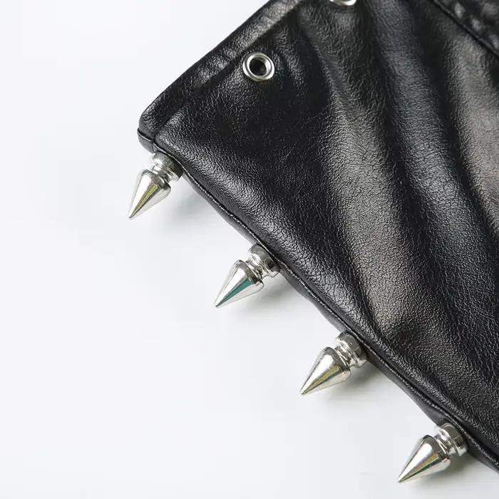 Mini jupes gothiques en cuir Pu pour femmes