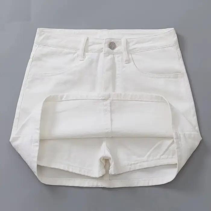 Jupe en jean blanche pour femme