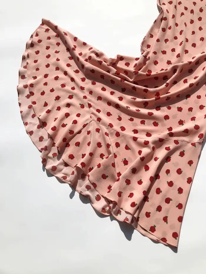 Robe longue rose 100% soie pour femmes