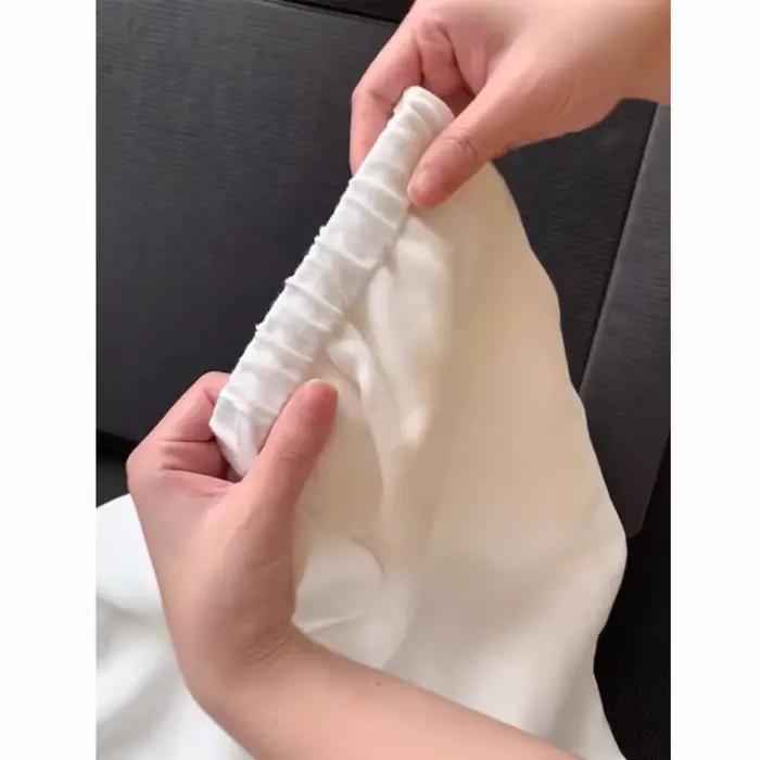 Jupe mi-longue pour femme en lin blanc