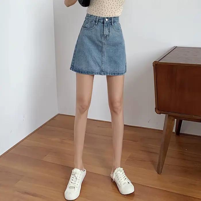 Soldes d'été : Jupe en jean classique fine pour femme