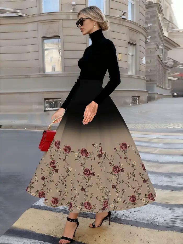 Jupe midi plissée taille haute pour femme