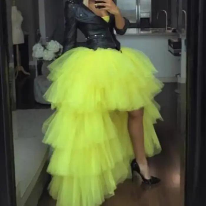 Mode salut bas gonflé Tutu jupes longues femmes taille haute luxuriante à plusieurs niveaux Tulle à volants jupe de fête formelle sur mesure n'importe quelle couleur gratuite