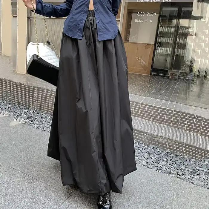 Nouvelle jupe moelleuse BIYABY pour femmes, haute taille, longue, streetwear, couleur unie, style décontracté, polyester, occassions quotidiennes