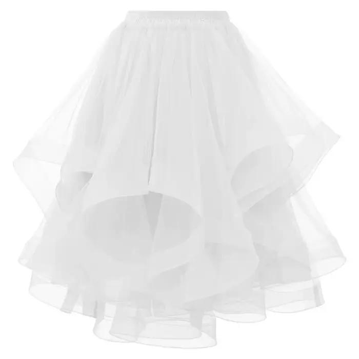 Mode Tulle jupe printemps été femmes irrégulière mi-longue maille a-ligne